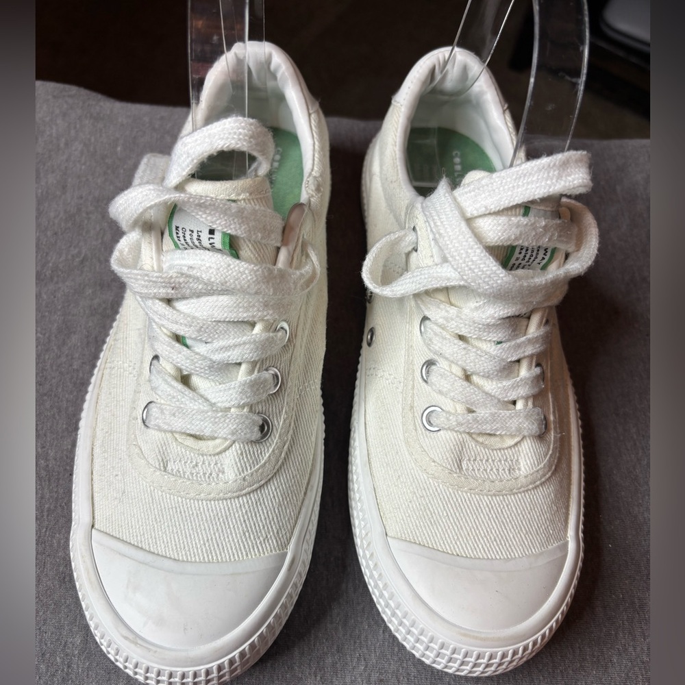 Coolway White Canvas Sneakers NWOT Size 8 Neutral Preppy Classic Minimalist